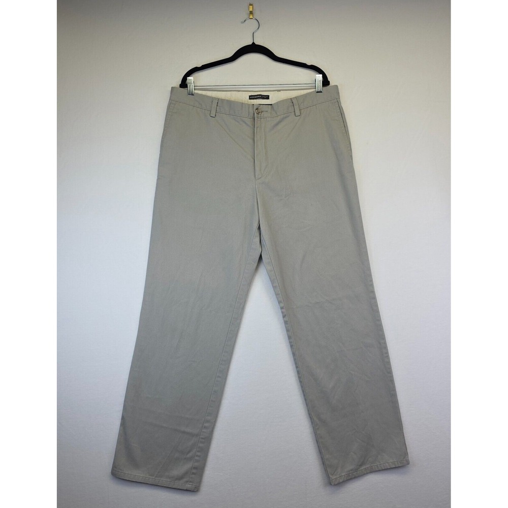 Dockers Pants Mens 38x32 Gray Straight Fit Regular Khaki Chino Preppy Business
